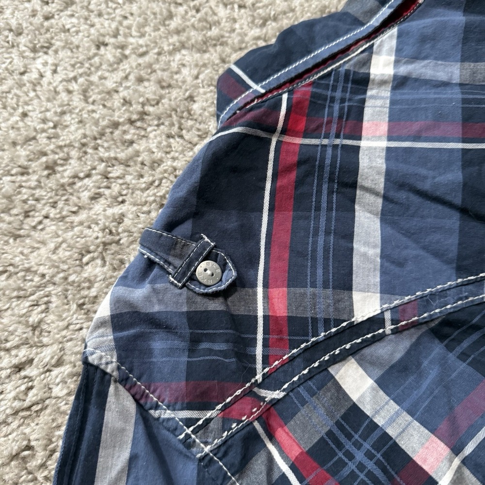 BKE Athletic Fit Men's Plaid Button Up Long Sleeve SZ S Double Chest Pockets - Picture 12 of 12